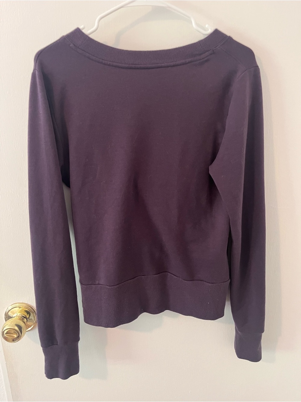 Athleta Women’s Recharge Sweatshirt Cross Front Purple Plum Iris Size Small - Picture 5 of 10